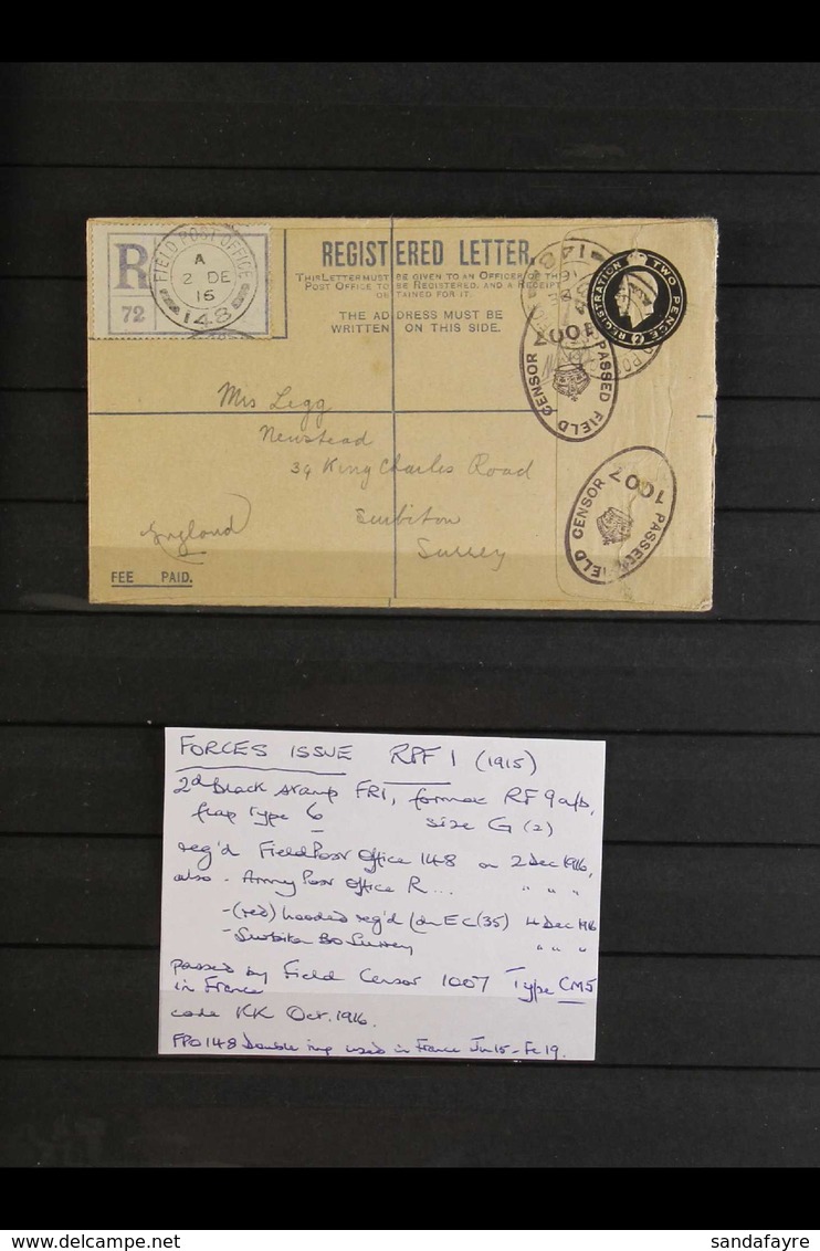 FORCES ISSUE REGISTRATION ENVELOPES 1915-84 Used And Unused Collection Of Registration Envelopes Issued For Use By The A - Other & Unclassified