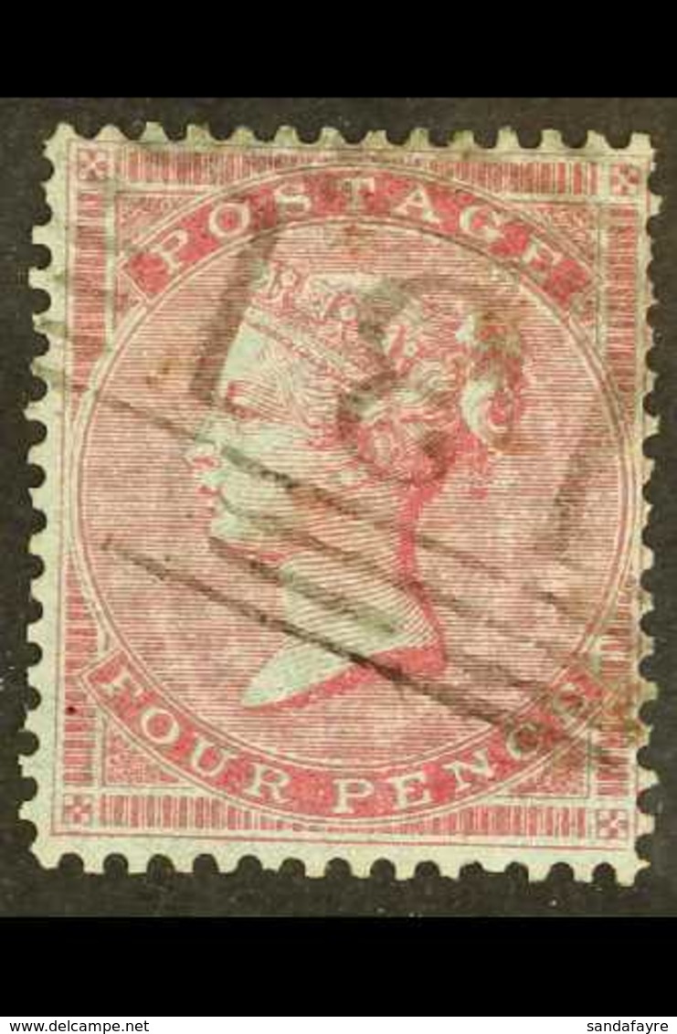 1855-57 Watermark Small Garter 4d Carmine On Slightly Blued Paper, SG 62a, With Very Fine "131" Cancel, A Few Slightly N - Sonstige & Ohne Zuordnung