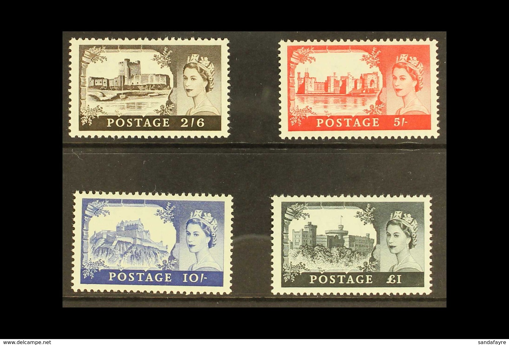1958 1st De La Rue Castles Set Complete, SG 536a/39a, Never Hinged Mint (4 Stamps) For More Images, Please Visit Http:// - Andere & Zonder Classificatie