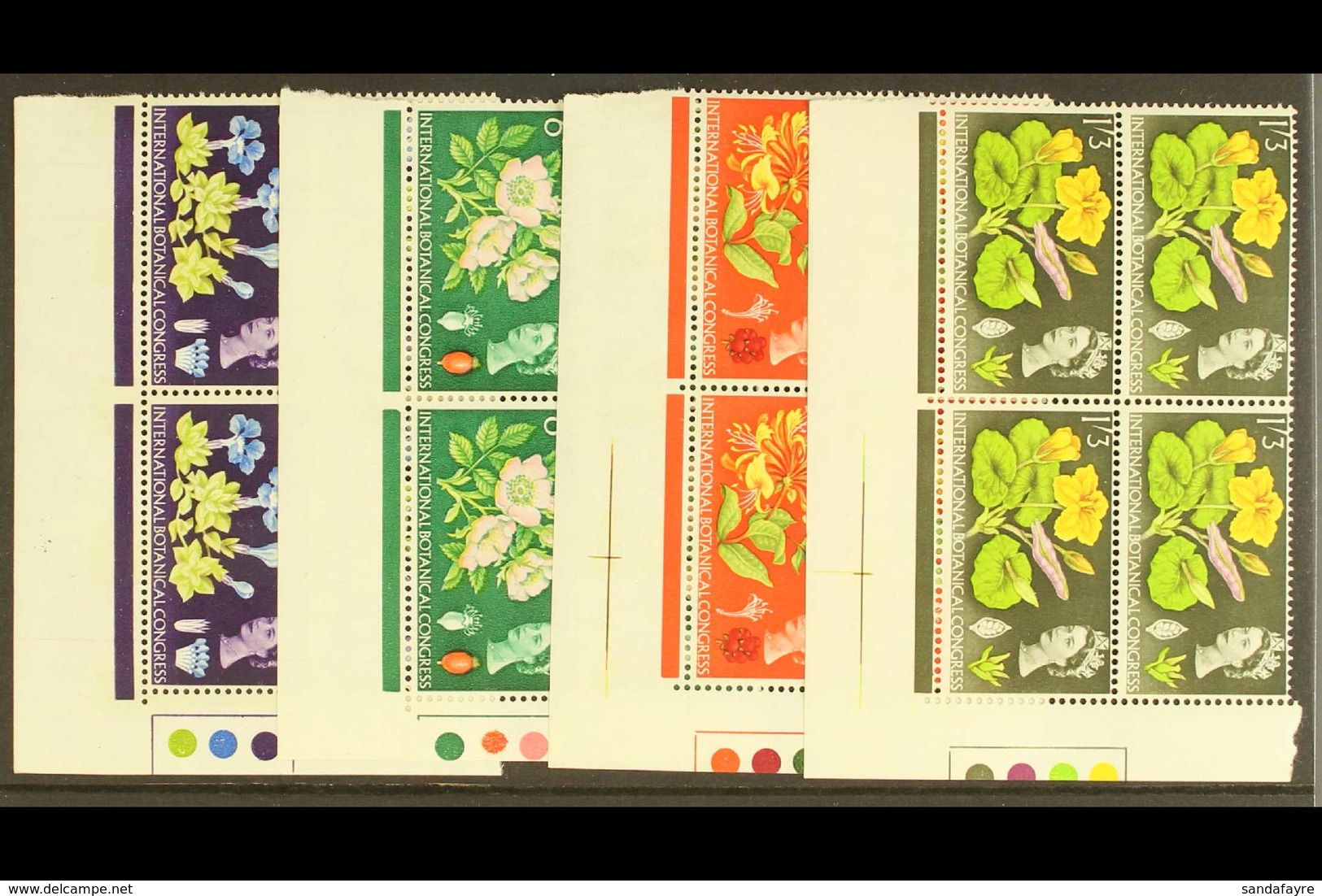 1964 BOTANICAL CONGRESS BLOCKS. Botanical Congress Normal & Phosphor Complete Sets, SG 655/58 & SG 655p/58p, Never Hinge - Autres & Non Classés