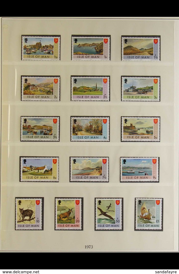 ISLE OF MAN 1973-2005 NEVER HINGED MINT COLLECTION - Housed In Three Lindner Printed Albums With Slipcases, Includes Pri - Other & Unclassified
