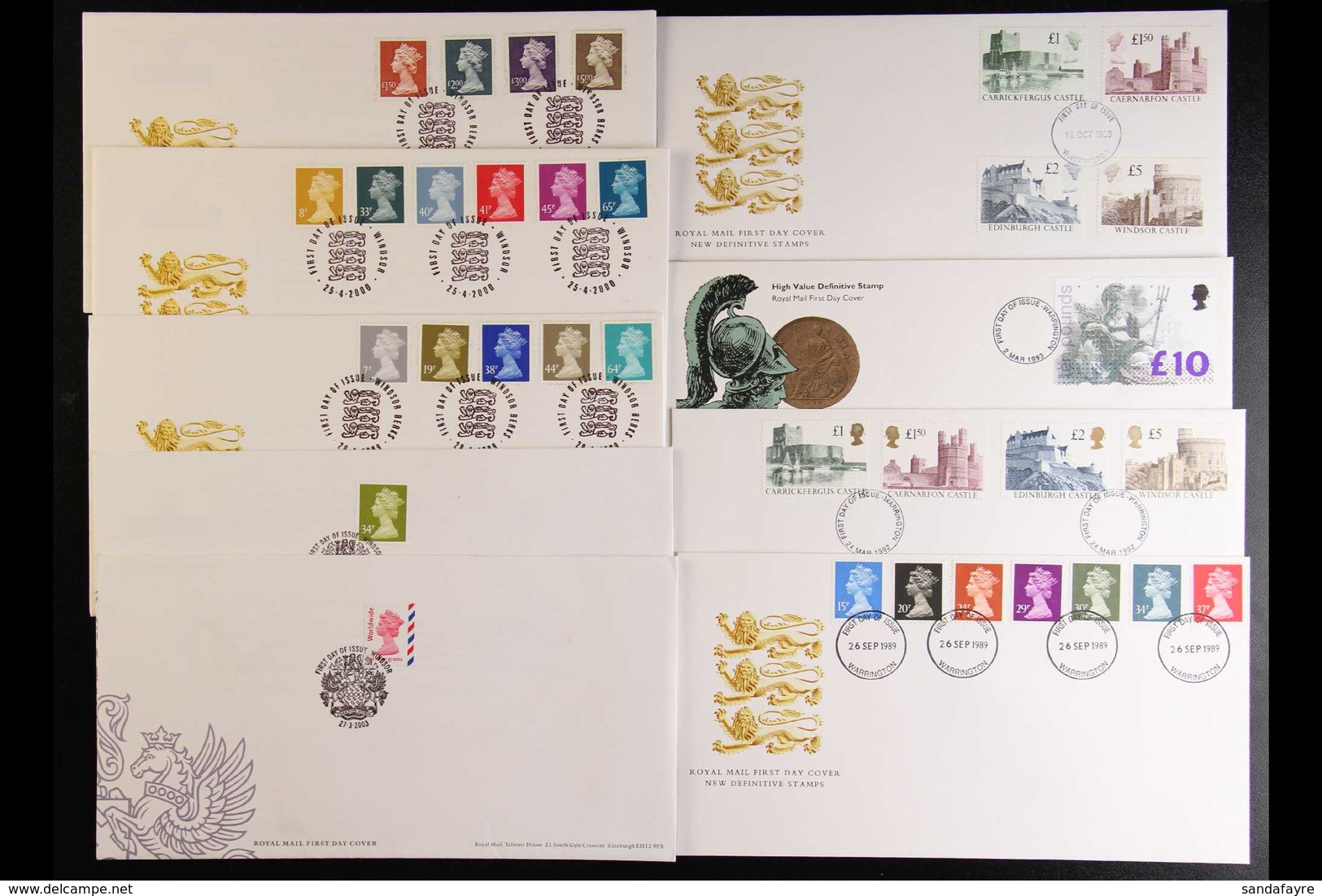 1988-2003 DEFINITIVE FDC'S An Attractive Selection, All Different, Illustrated And Unaddressed, Including Castles And Sm - FDC