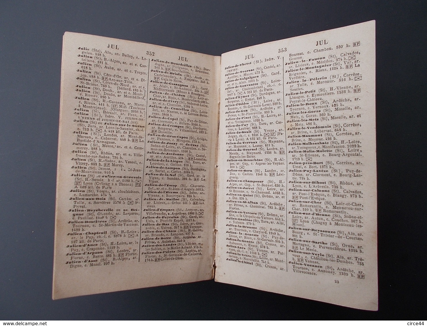 GEOGRAPHIE.DICTIONNAIRE DES COMMUNES DE LA FRANCE .ALGERIE ET AUTRES COLONIES FRANCAISES.730 PAGES.ANNEE 1866.. - Dictionnaires