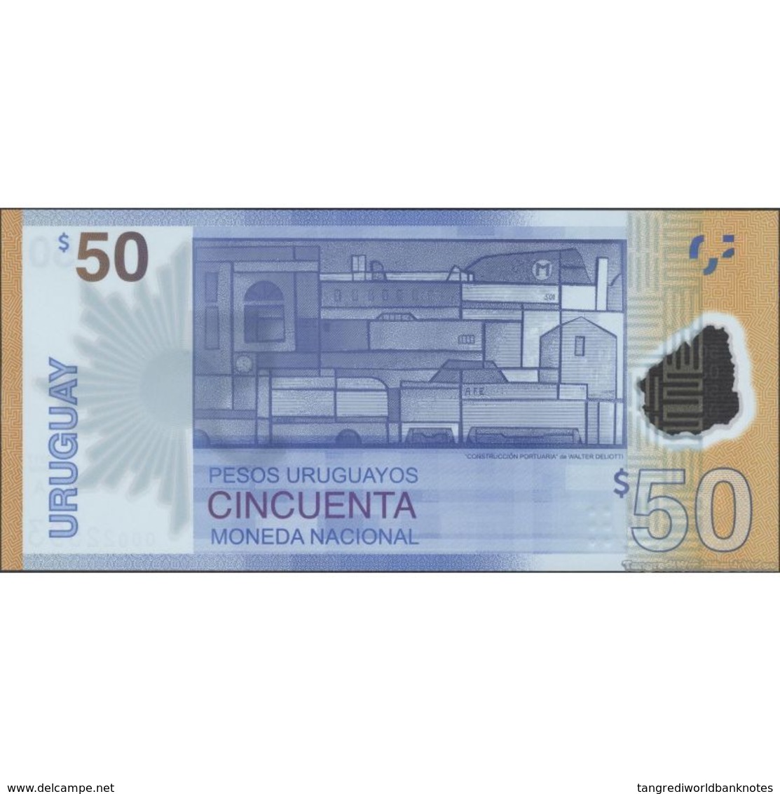 TWN - URUGUAY NEW - 50 P. U. 2017 (2018) Polymer - 50th Ann. Of Banco Central Del Uruguay - Serie A - Low Serial UNC - Uruguay