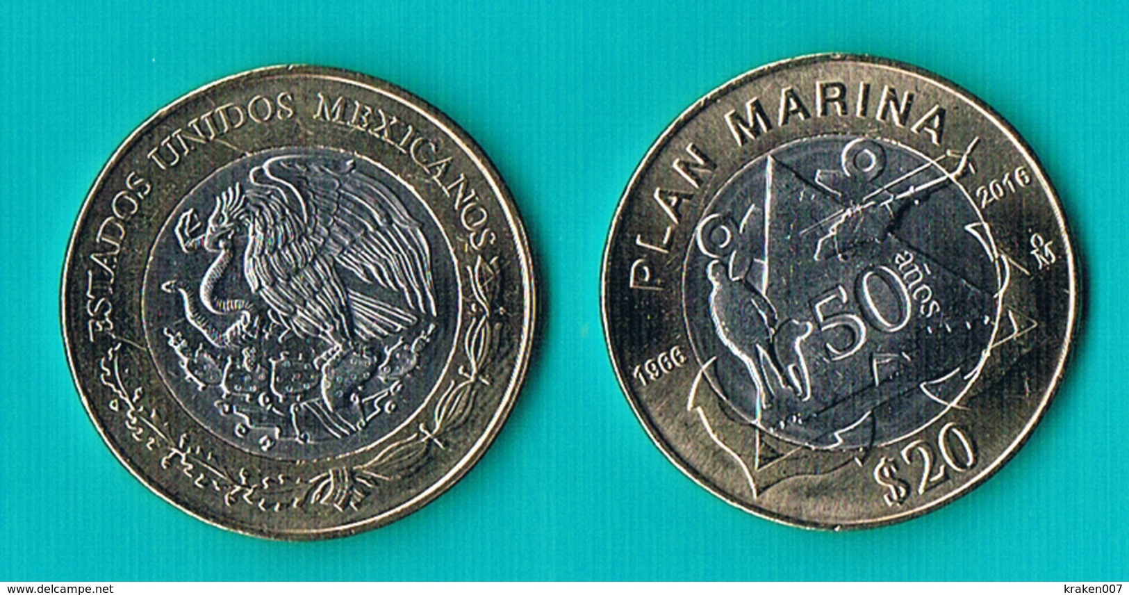 Mexico  20 Pesos " PLAN MARINA " - 2018 - Bimetal - Mexique