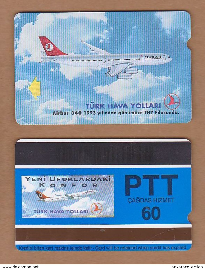 AC - TURK TELECOM PHONECARDS - AIRBUS 340 60 CREDITS 19 APRIL 1994 - Avions