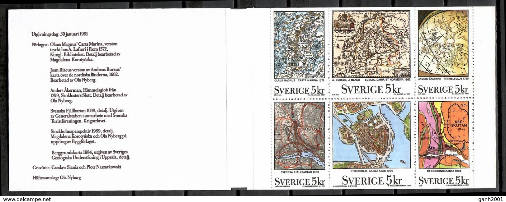 Sweden 1991 Suecia / Maps Geography MNH Geografía Mapas / Kb04  C - Geografía