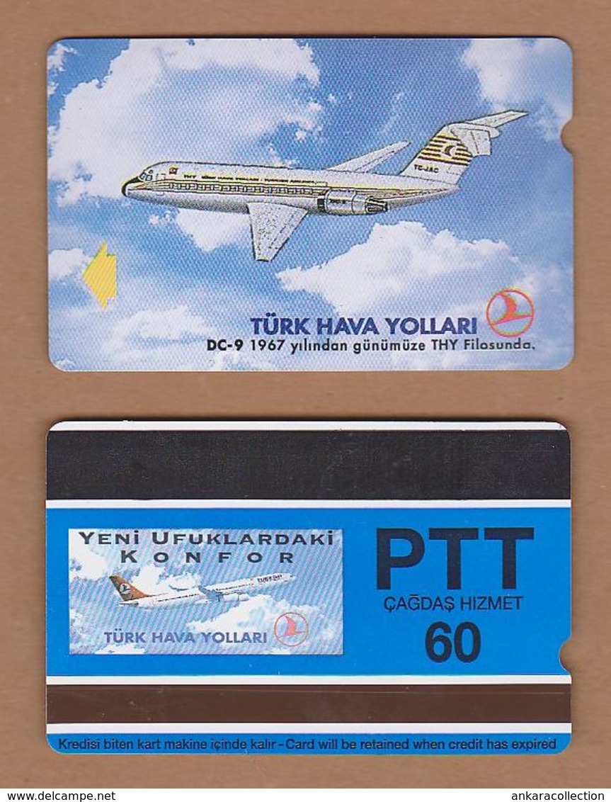 AC - TURK TELECOM PHONECARDS -  DOUGLAS DC - 9 60 CREDITS 19 APRIL 1994 - Avions