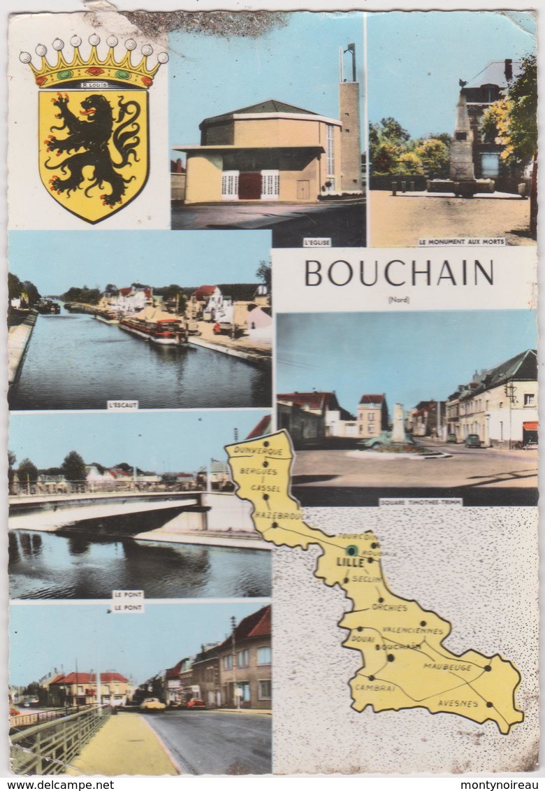 Nord  : BOUCHAIN :  Carte  Géographique - Bouchain