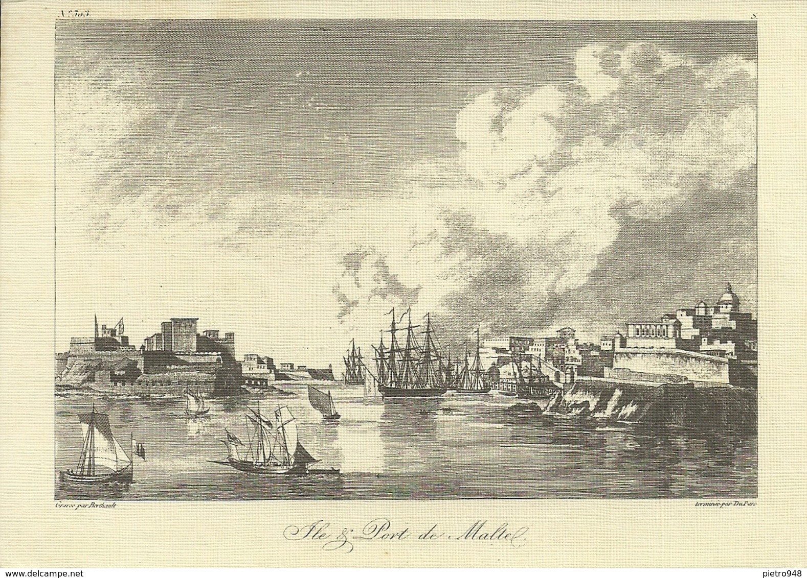 Valletta (Malta) Le Port, The Grand Harbour By Berthault, Paris, Late 18th Century, Illustrazione - Malta