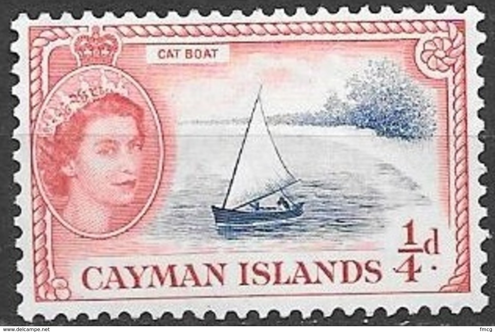 1955 Queen Elizabeth, 1/4 Penny, Mint Never Hinged - Cayman Islands