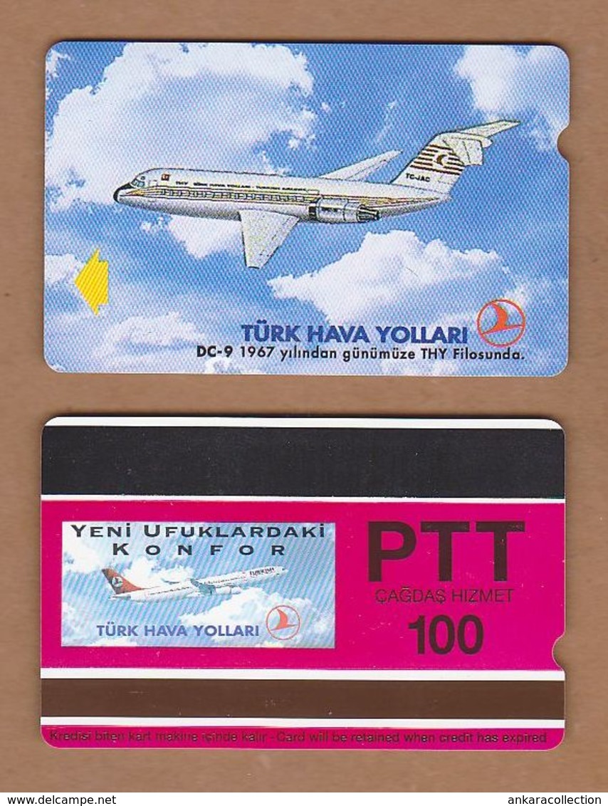 AC - TURK TELECOM PHONECARDS -  DOUGLAS DC - 9 100 CREDITS 19 APRIL 1994 - Avions