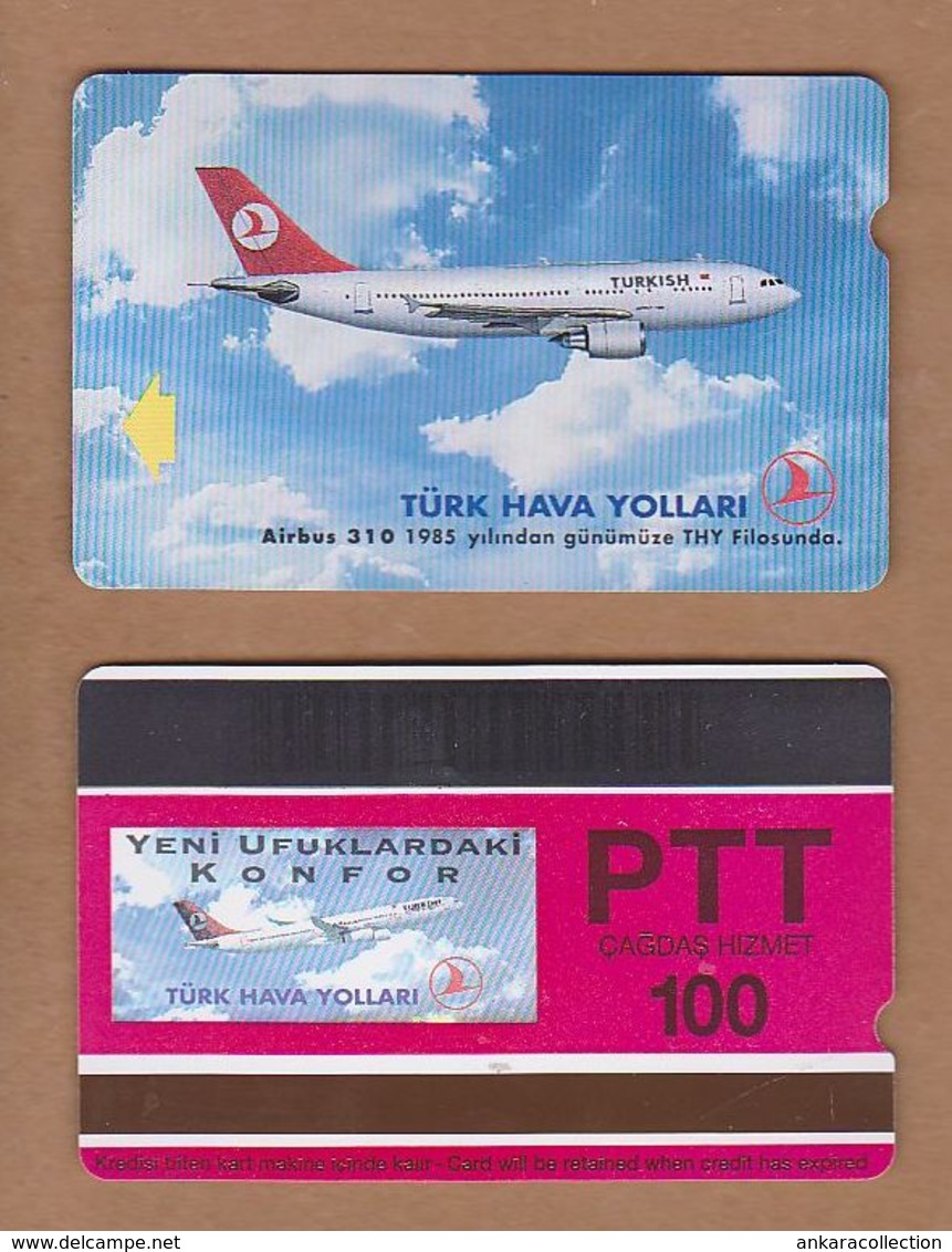AC - TURK TELECOM PHONECARDS - AIRBUS 310 100 CREDITS 19 APRIL 1994 - Avions