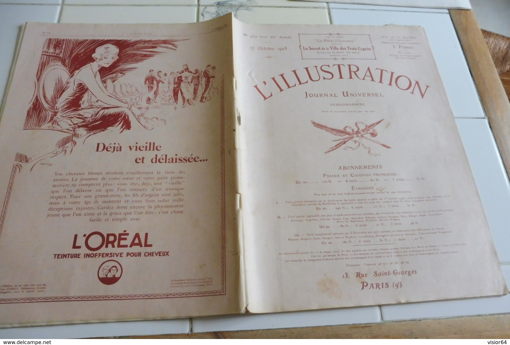 L'ILLUSTRATION 17 OCTOBRE 1925-DE L'ALGERIE A MADAGASCAR EN AUTOCHENILLES - BIARRITZ - VOL A VOILE AU CAP CORSE-BAYONNE - L'Illustration