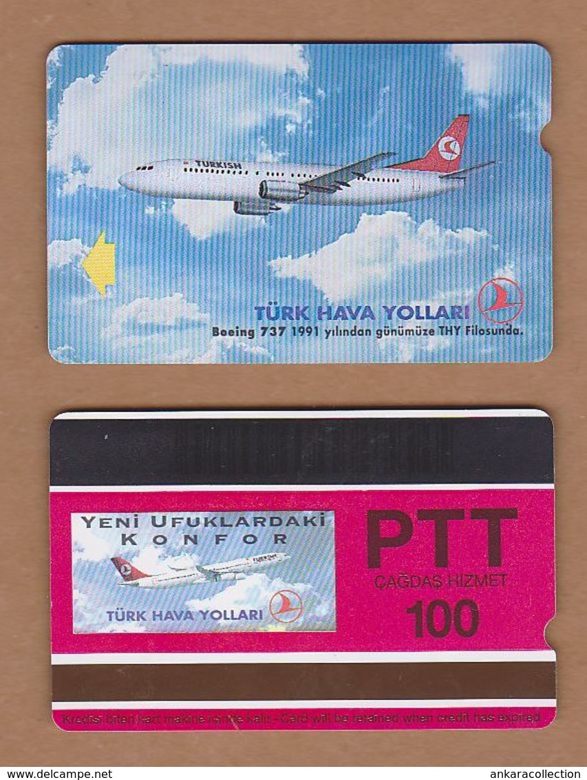 AC - TURK TELECOM PHONECARDS -  BOEING 737 100 CREDITS 19 APRIL 1994 - Avions