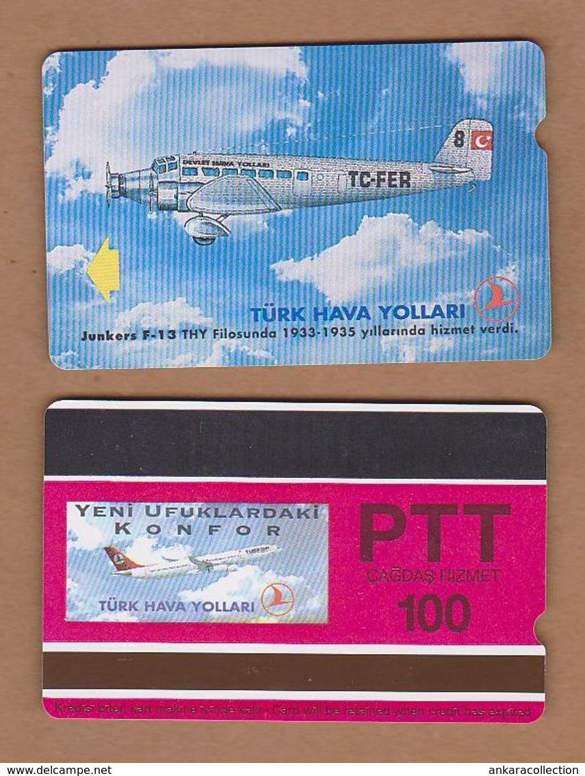 AC - TURK TELECOM PHONECARDS -  JUNKERS F - 13 100 CREDITS 19 APRIL 1994 - Avions