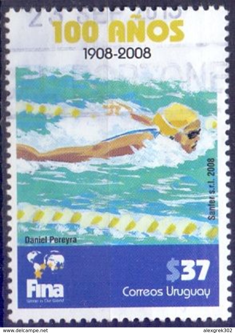 Used Uruguay 2008,100 Years Swimming Federation 1V - Uruguay