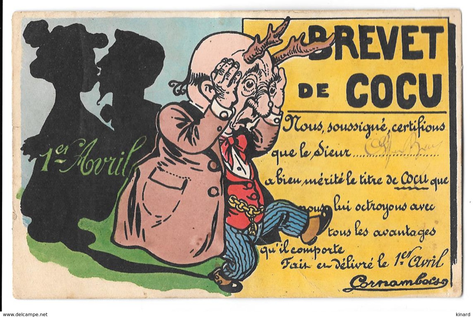 CP...ILLUSTRATEUR...  BREVET DE COCU....1° AVRIL....   BE....SCAN - 1900-1949