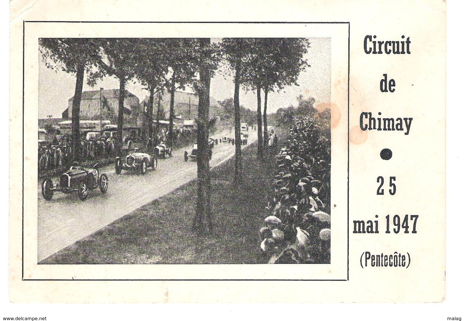 Circuit Chimay  25 Mai  1947 - Autres & Non Classés