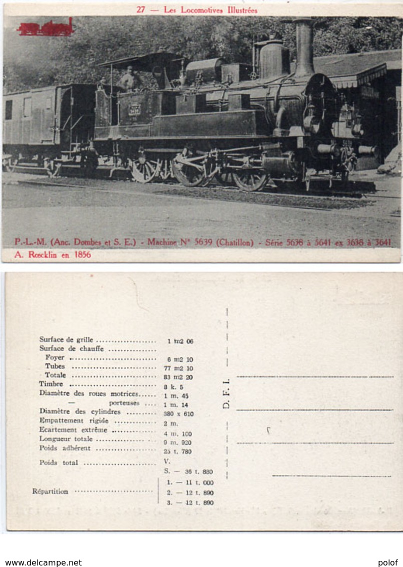 Les Locomotives Illustrées - P.L.M. (Anc. Dombes Et S.E.) Machine N° 5639 (Chatillon)   (110675) - Trains