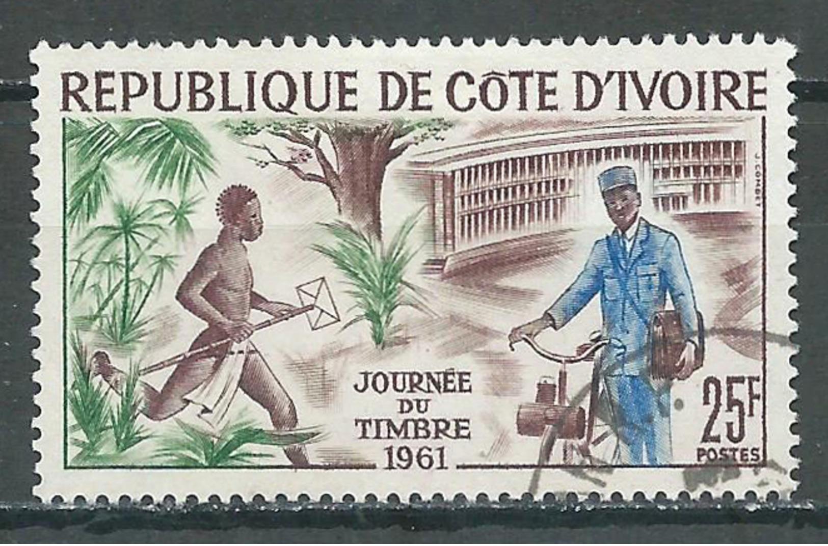 Cote D'Ivoire YT N°199 Journée Du Timbre 1961 Oblitéré ° - Costa De Marfil (1960-...)