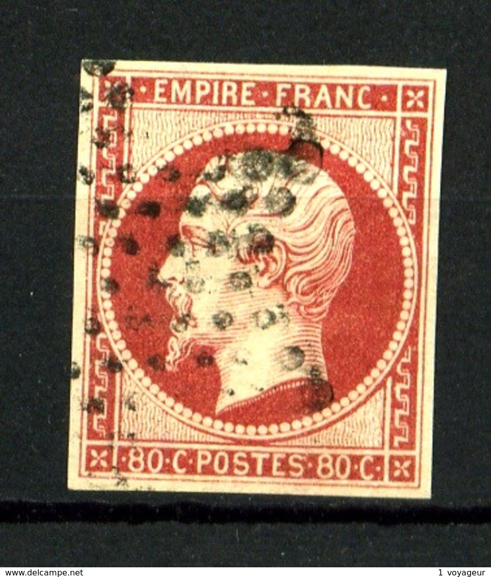 17A - 80c Carmin Empire ND - Oblitéré - Très Belles Marges - Superbe - 1853-1860 Napoléon III