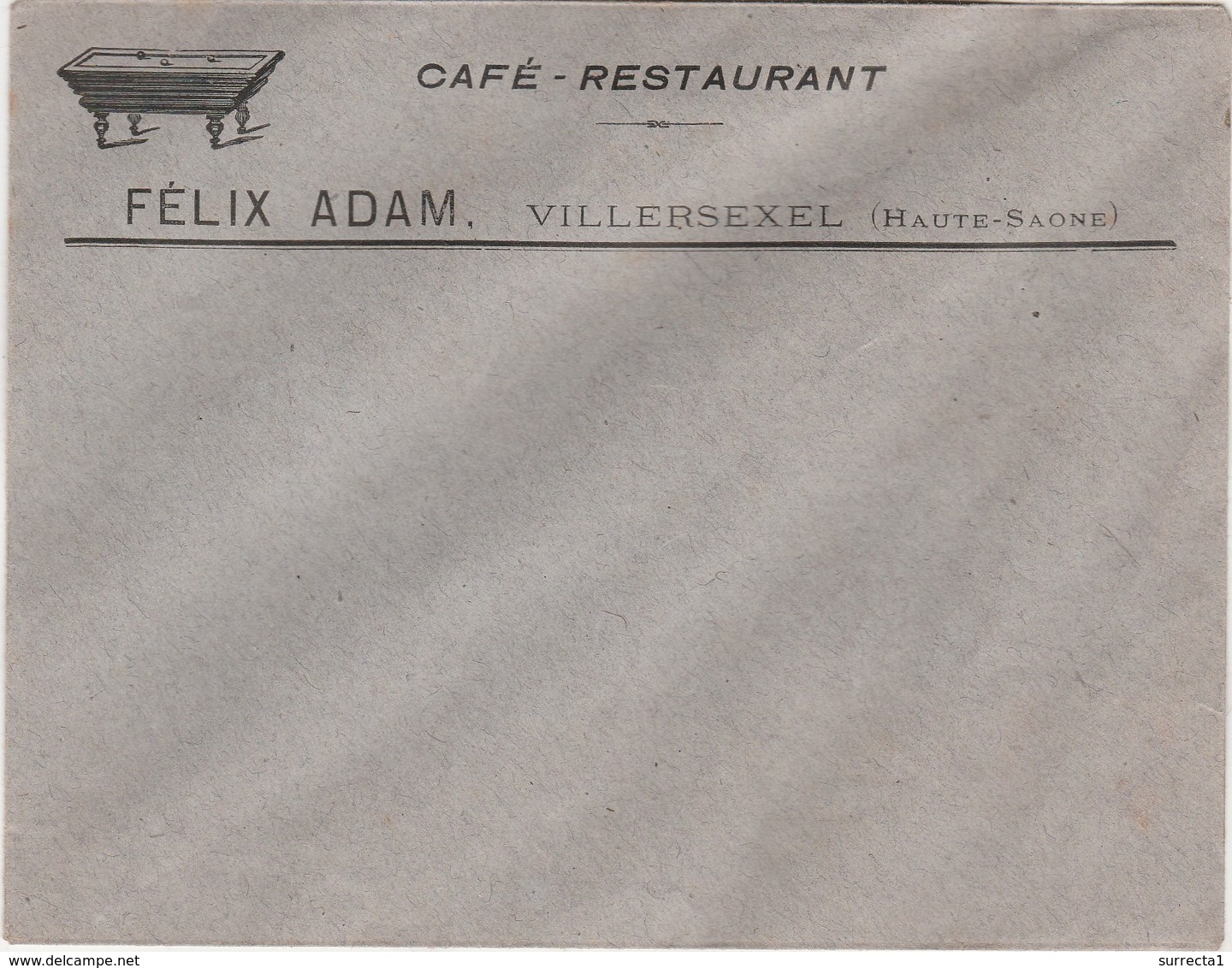 Enveloppe Commerciale Début 1900 / Félix ADAM / C&fé Restaurant / Illustration Billard / 70 Villersexel - Autres & Non Classés