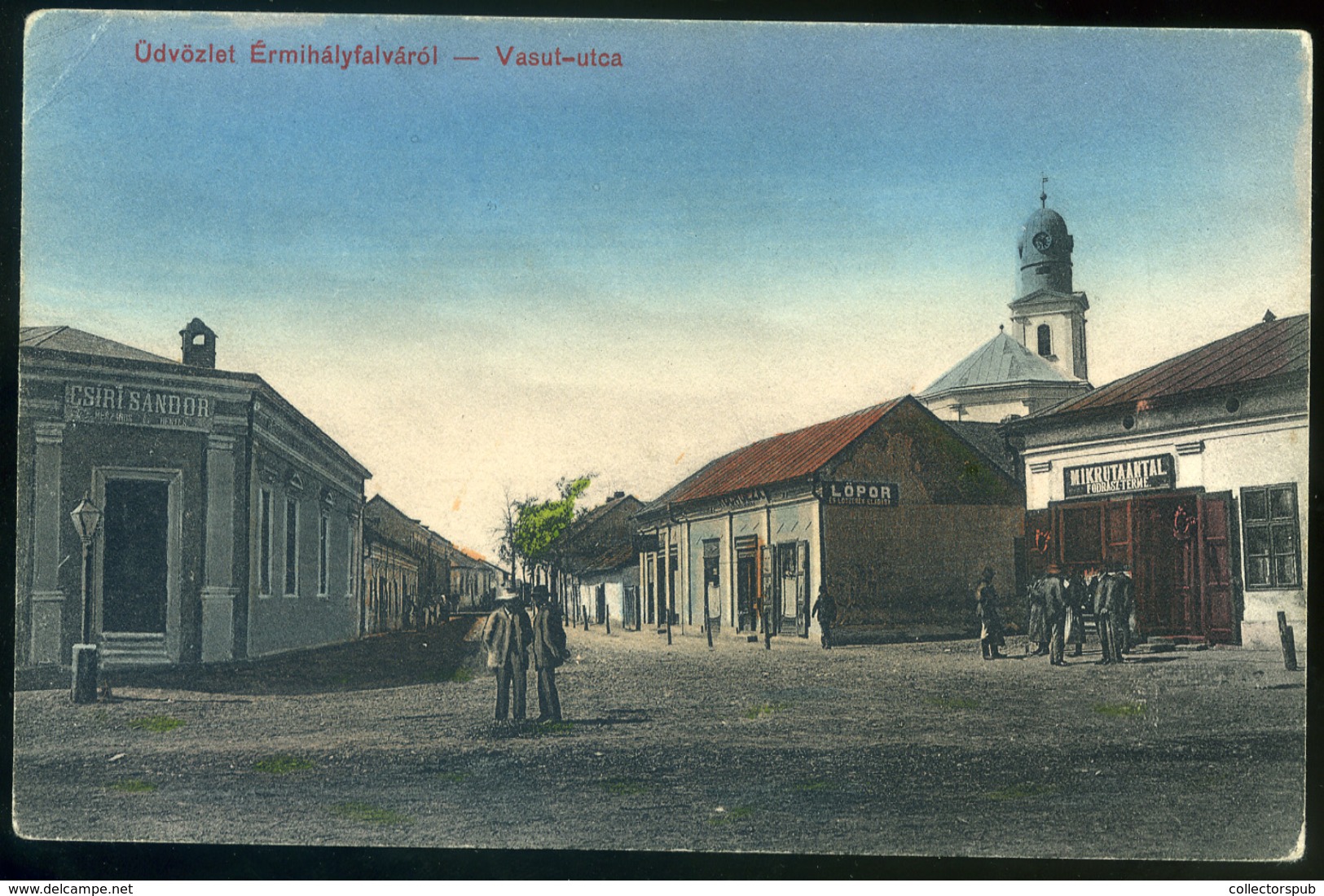 ÉRMIHÁLYFALVA 1910. Régi Képeslap, üzletek, Weisz Lipót - Hongrie