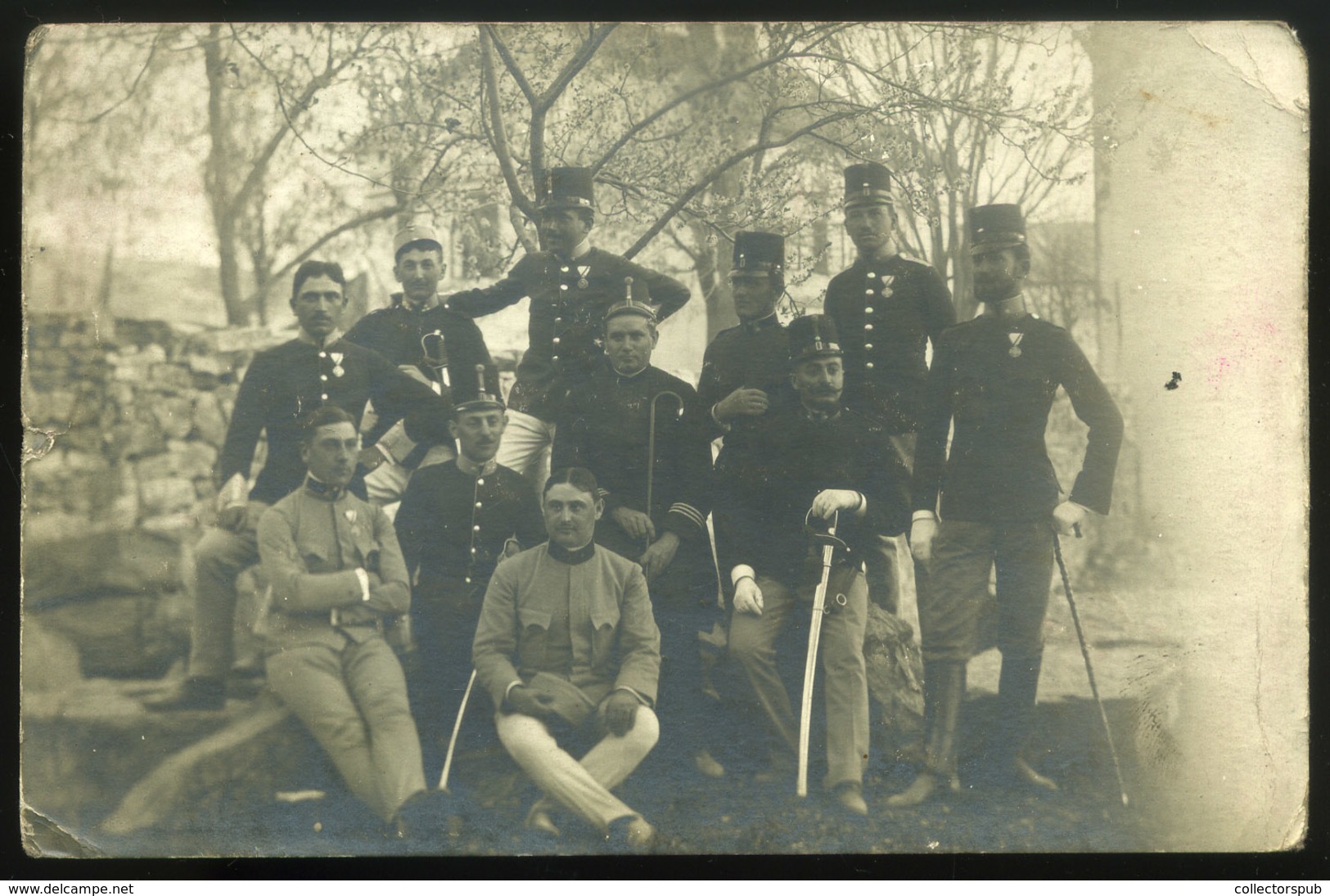 1909. Bosznia, Bilek, Magyar Katonák, Fotós Képeslap Budapestre Küldve  /  1909 Bosnia, Bilek, Hun. Soldiers Photo Vinta - Altri & Non Classificati