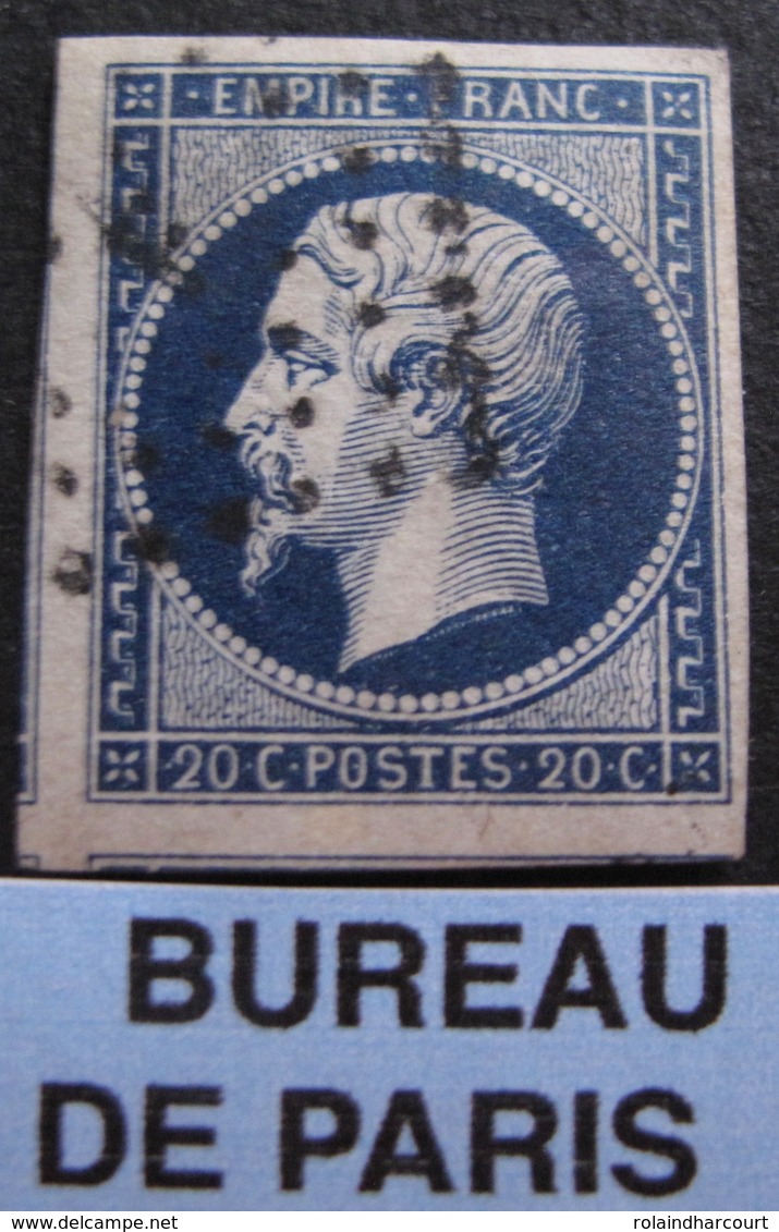 R1606/134 - NAPOLEON III N°14Ab Bleu Noir - BUREAU " F " De PARIS - 3 VOISINS - 1853-1860 Napoleon III