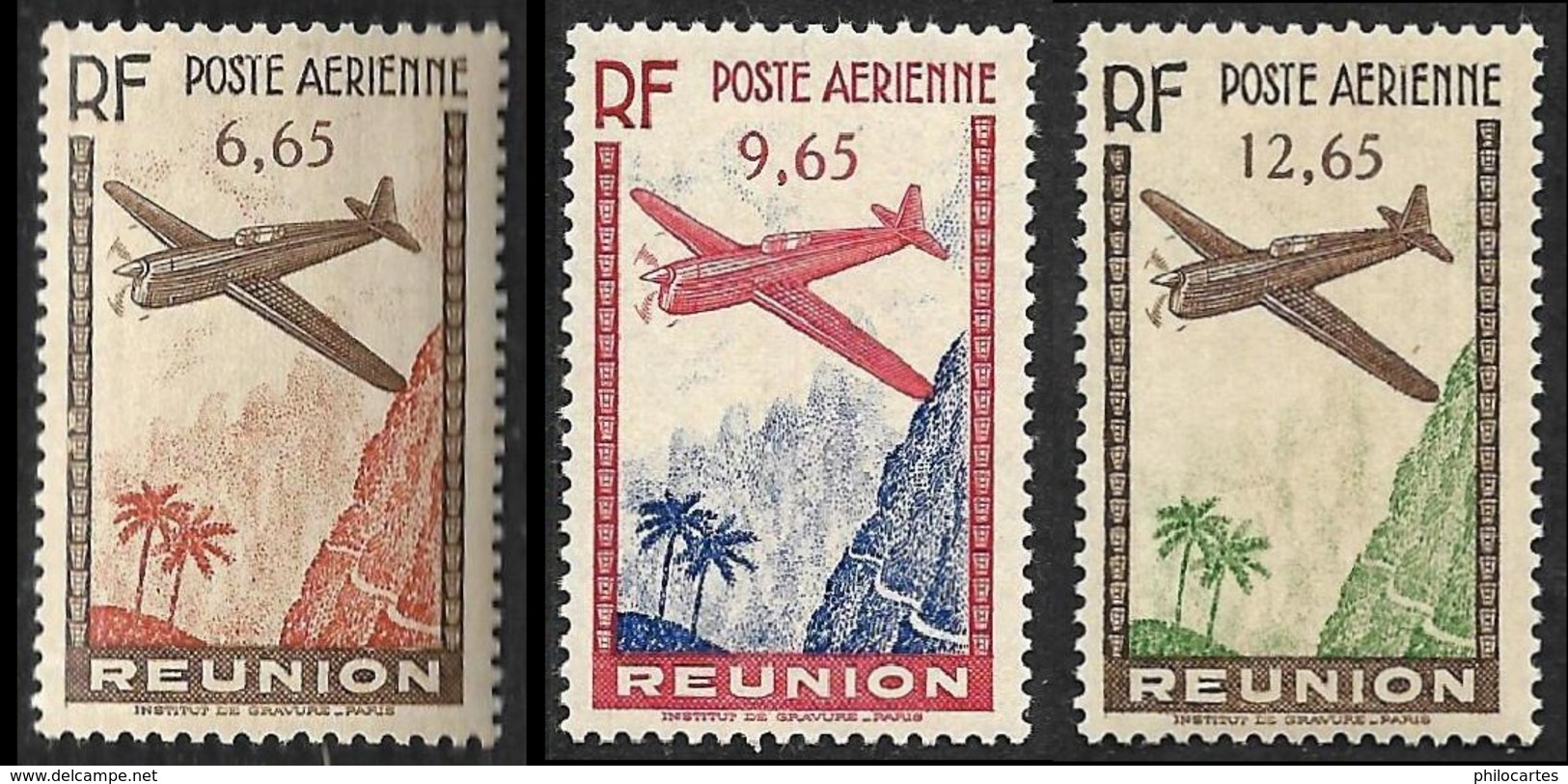 REUNION   1938  -  PA  3 - 4 - 5  -   NEUFS** - Luchtpost