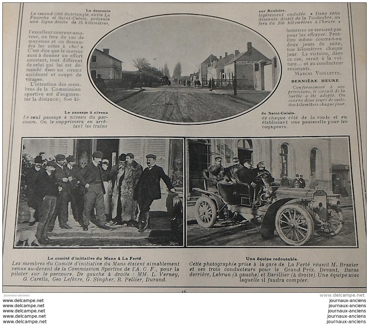 1906 CIRCUIT DE LA SARTHE - SALON AU TOMOBILE DE BRUXELLES - LONDON HOSPITAL RUGBY - PRIX LEMONIER - SPRINTEURS - Autres & Non Classés