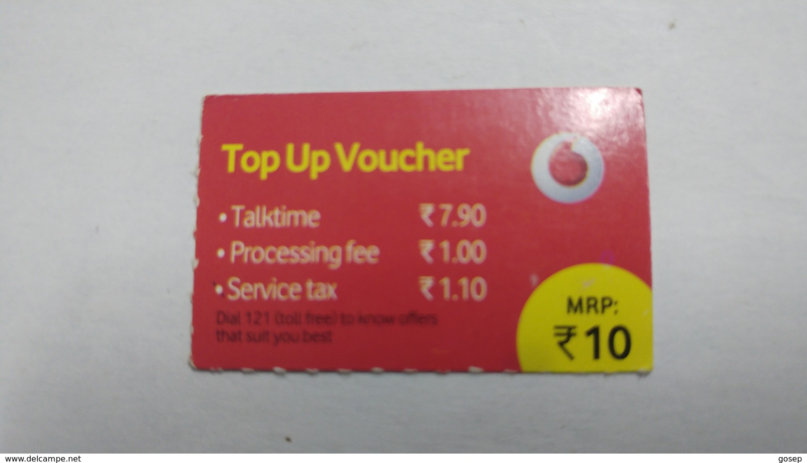 India-top Up Voucher Card-(37k)-(rs.10)-(bangalore)-(look Out Side)-used Card+1 Card Prepiad Free - Inde