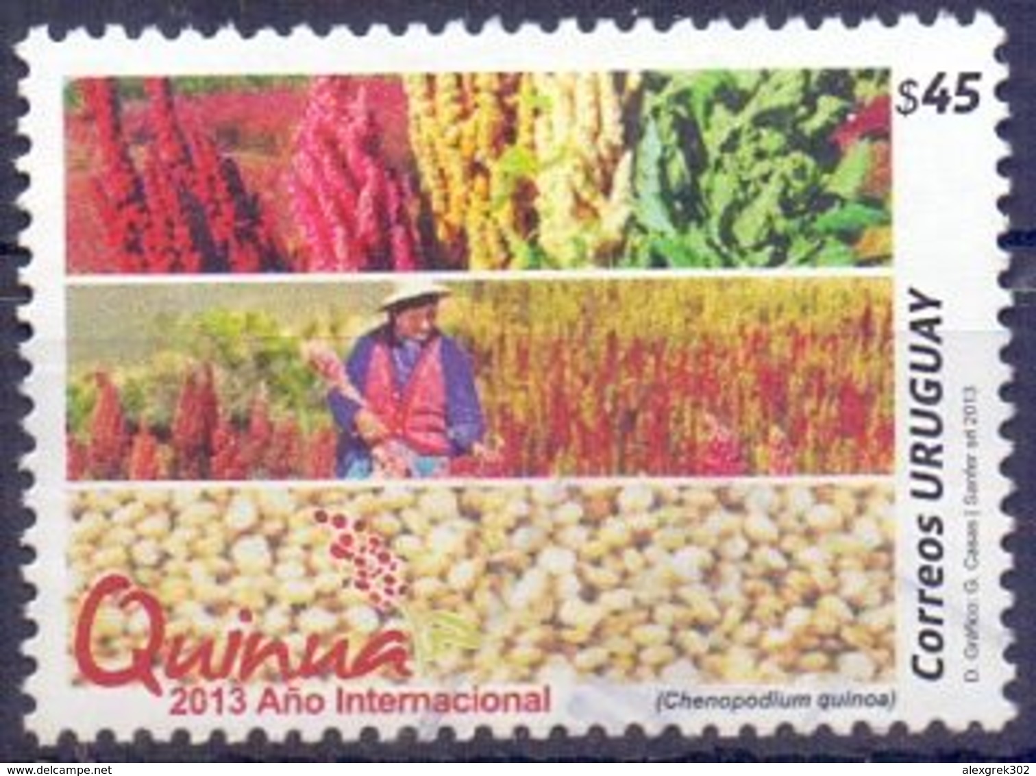 Used Uruguay 2013,Quinua - 2013 International Year Of Quinoa 1 V. - Uruguay