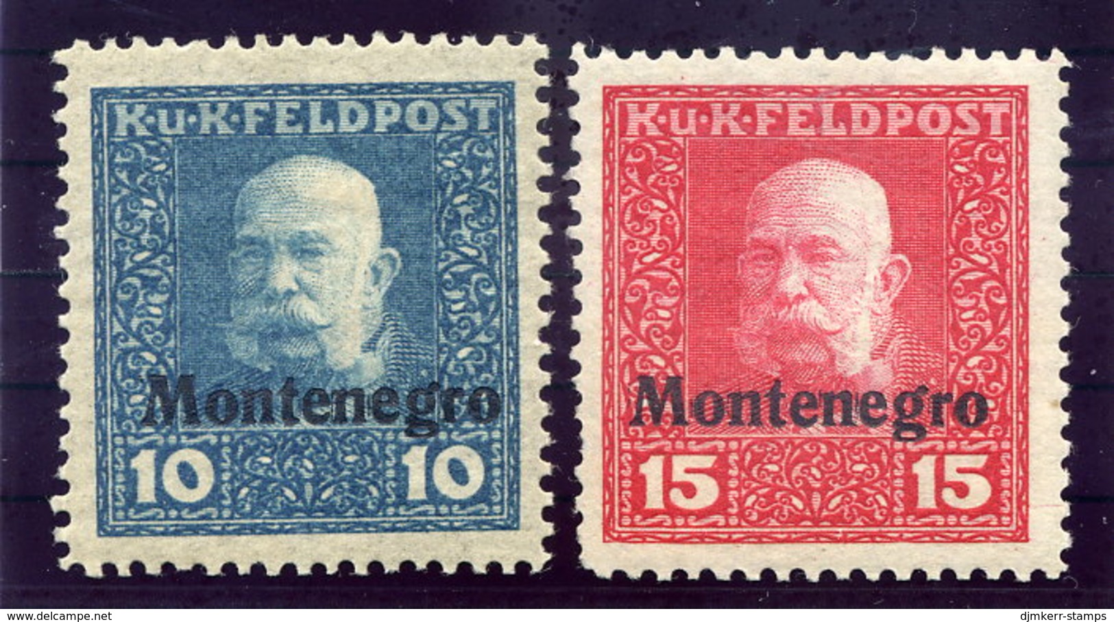 AUSTRIAN MILITARY POST In MONTENEGRO 1918 Unissued Overprints On 10, 15 H. LHM / *.  Michel I-II - Unused Stamps