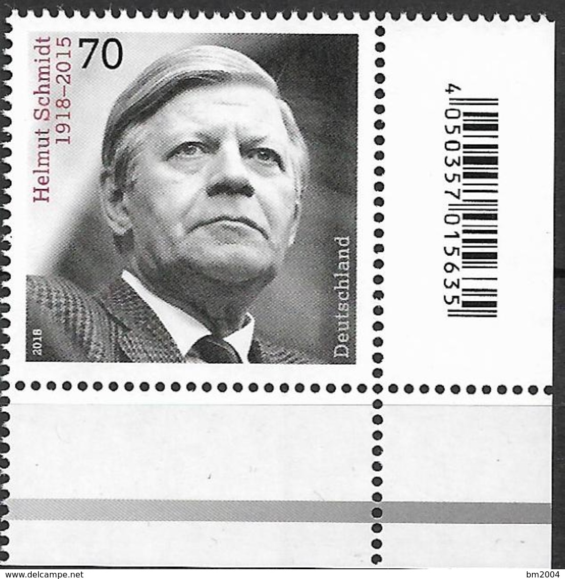 2018 Allem. Fed. Deutschland Germany Mi. 3429**MNH EUR 100. Geburtstag Von Helmut Schmidt. - Nuovi