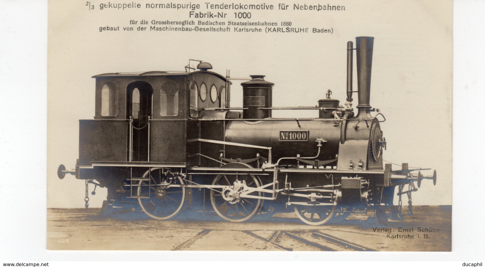 LOCOMOTIVES N°1000 Gekuppelte  Normalspurige Tenderlokomotive Für Nebenbahnen 1880. - Trains