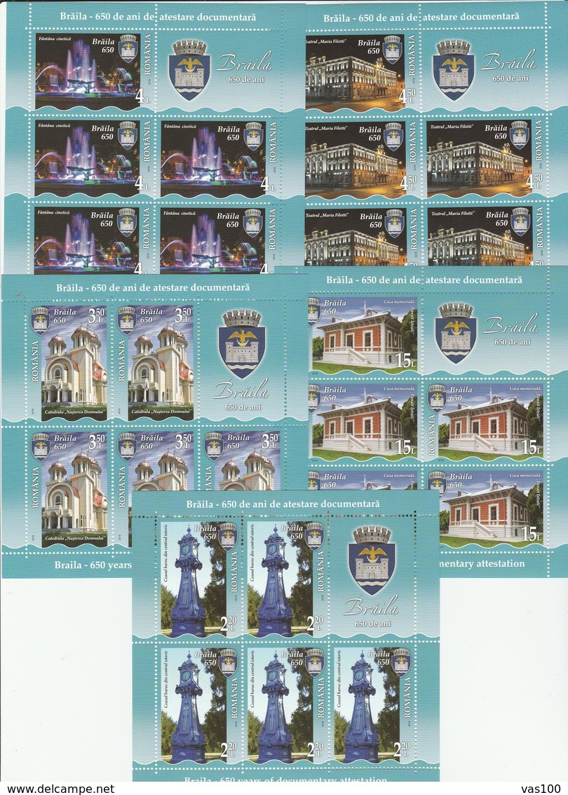 BRAILA ,WATCH,CATHEDRAL ETC., MINISHEET,MNH,2018 ROMANIA. - Ganze Bögen