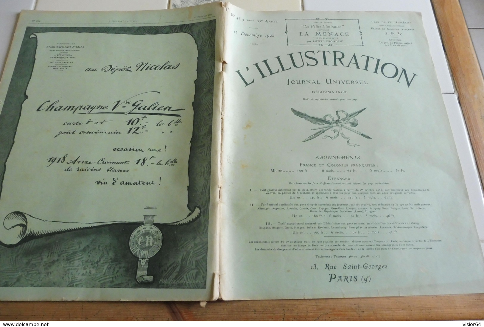 L'ILLUSTRATION 12 DECEMBRE 1925-ROI DE SIAM –CLEMENCEAU -EXPEDITION AMUNDSEN PÔLE-FÊTES TUNISIE-ASSOUAN- - L'Illustration