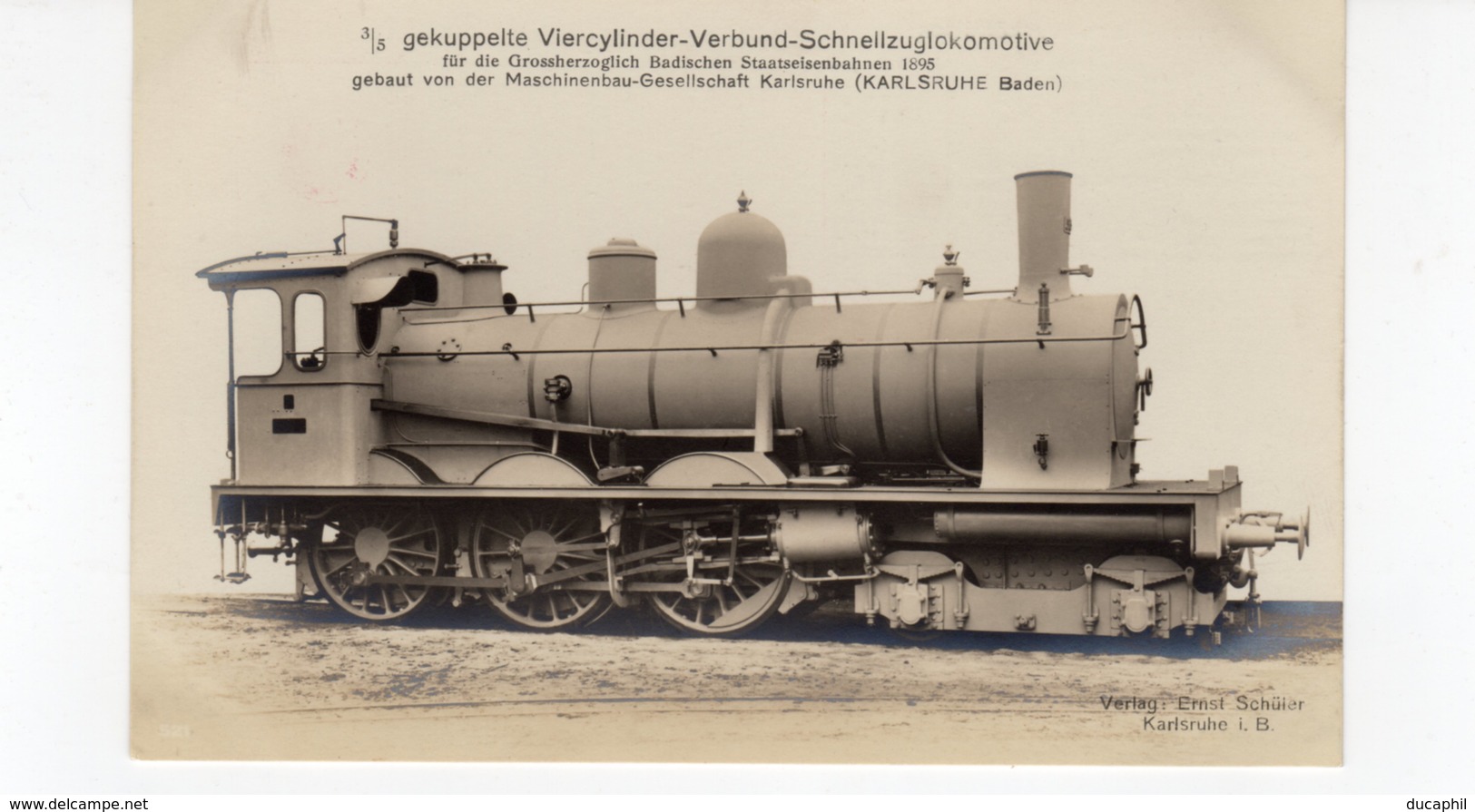 LOCOMOTIVES N° Gekuppelte Viercylinder  Verbund Schnellzuglokomotive 1895. - Trains