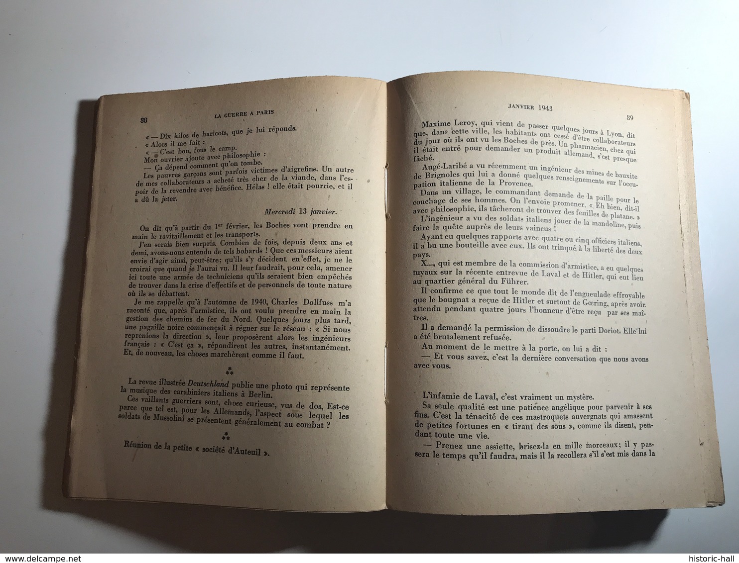 La Guerre à Paris 8 Novembre 1942 - 27 Aout  1944 Charles Braibant - Non Classés