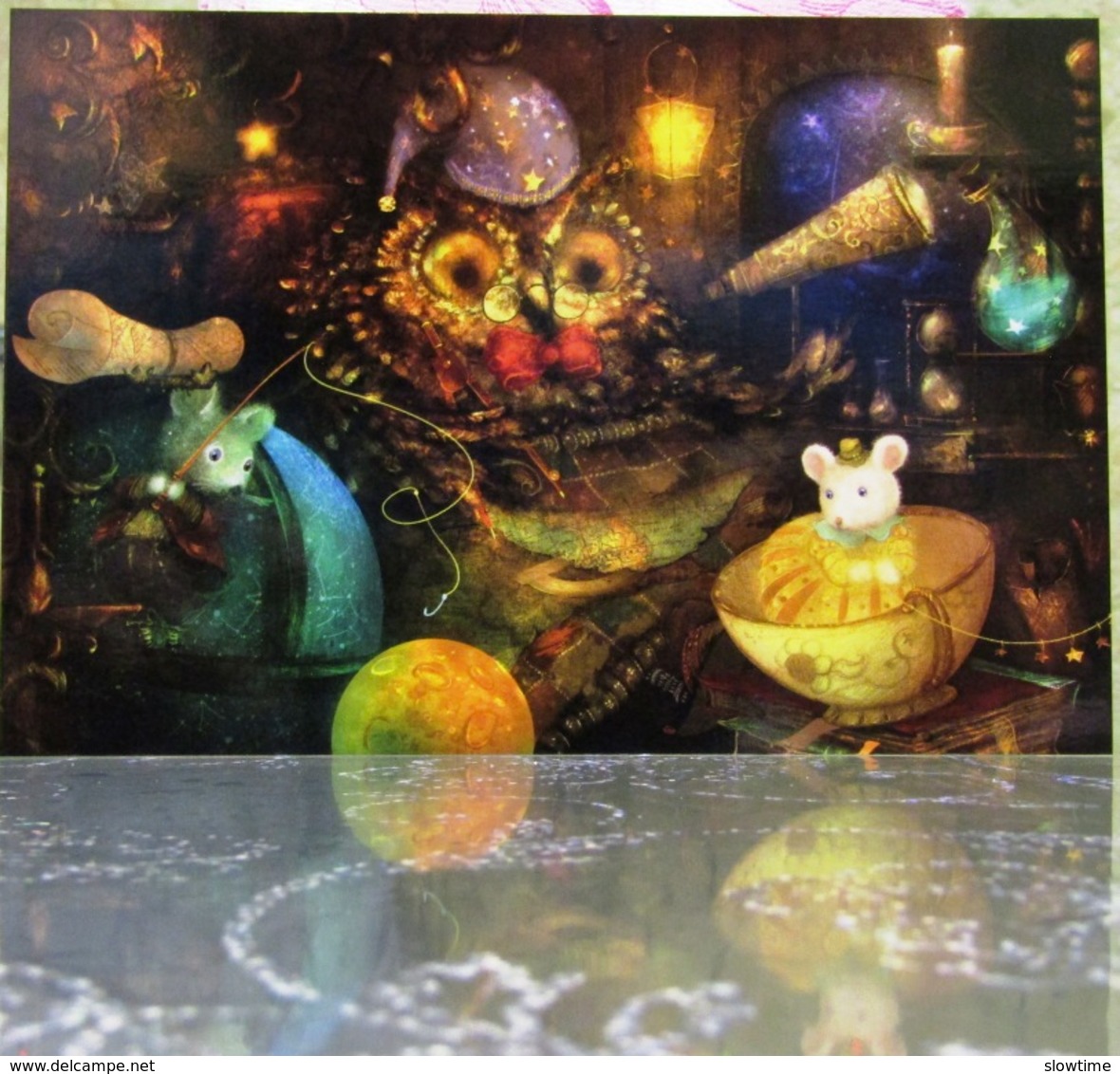 Owl-Stargazer Two Mice Alchemical Laboratory Fine Art Modern Russian Postcard By Polina Yakovleva - Other & Unclassified