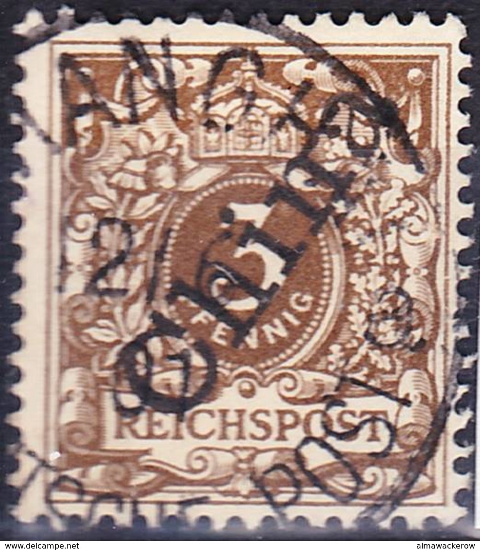 2018-0082 Deutsche Post In China 1898 Mi 1II Used "Shanghai" O - China (oficinas)