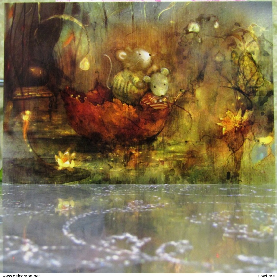 Two Mice Autumn Warm Mood Fine Art Modern Russian Postcard By Polina Yakovleva - Other & Unclassified