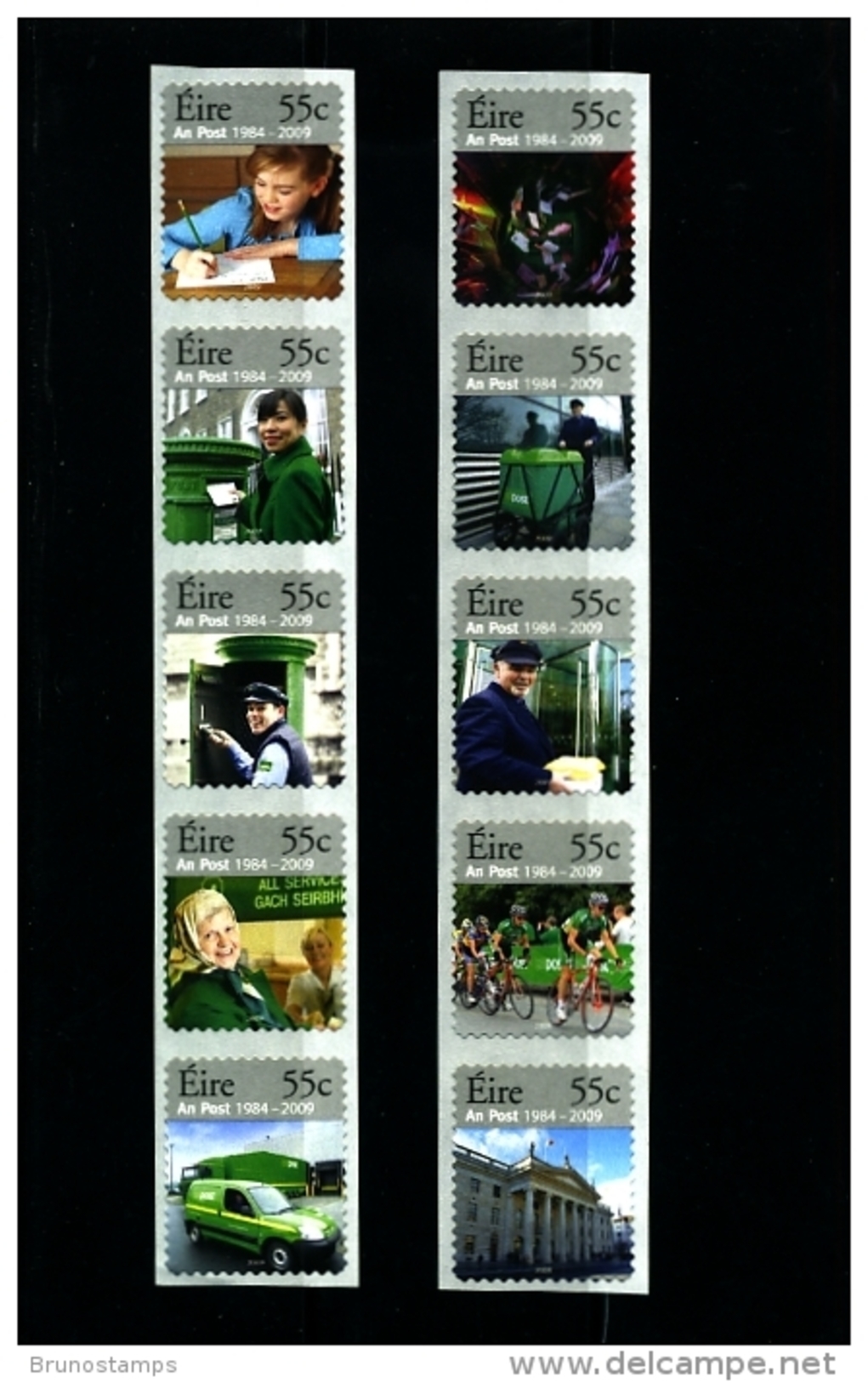 IRELAND/EIRE - 2009 ANNIVERSARY OF AN POST SELF-ADHESIVE SET EX COIL  MINT NH - Nuovi