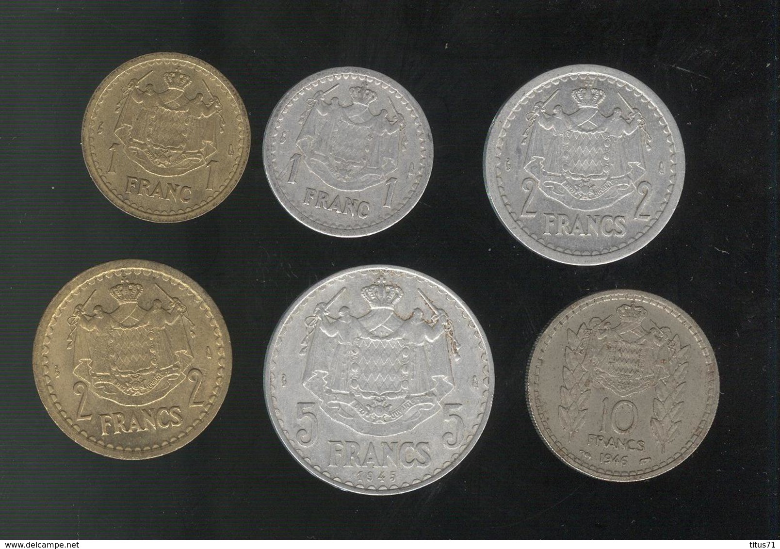 Lot 6 Monnaies Monaco Louis II - 1922-1949 Louis II