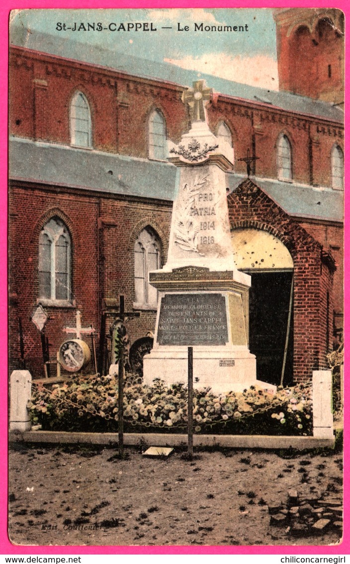 St Jans Cappel Par Bailleul - Le Monument - Phototypie DESAIX - 1923 - Colorisée - Autres & Non Classés