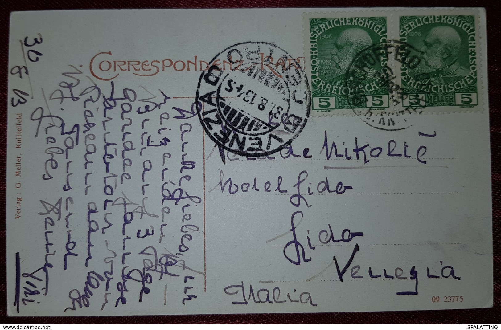 INGERINGSEE BEI KNITTELFELD 1913. POSTMARK VENEZIA CENTRO AND BISCHOFFELD - Knittelfeld