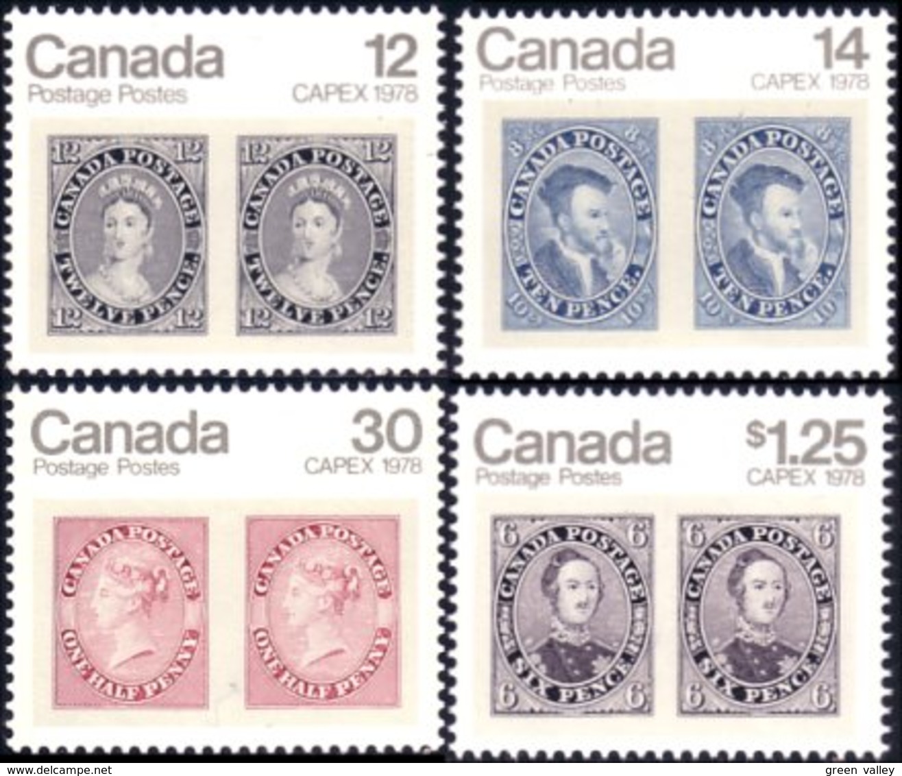 (C07-53-56c) Canada Victoria Jacques Cartier Prince Albert MNH ** Neuf SC - Expositions Philatéliques