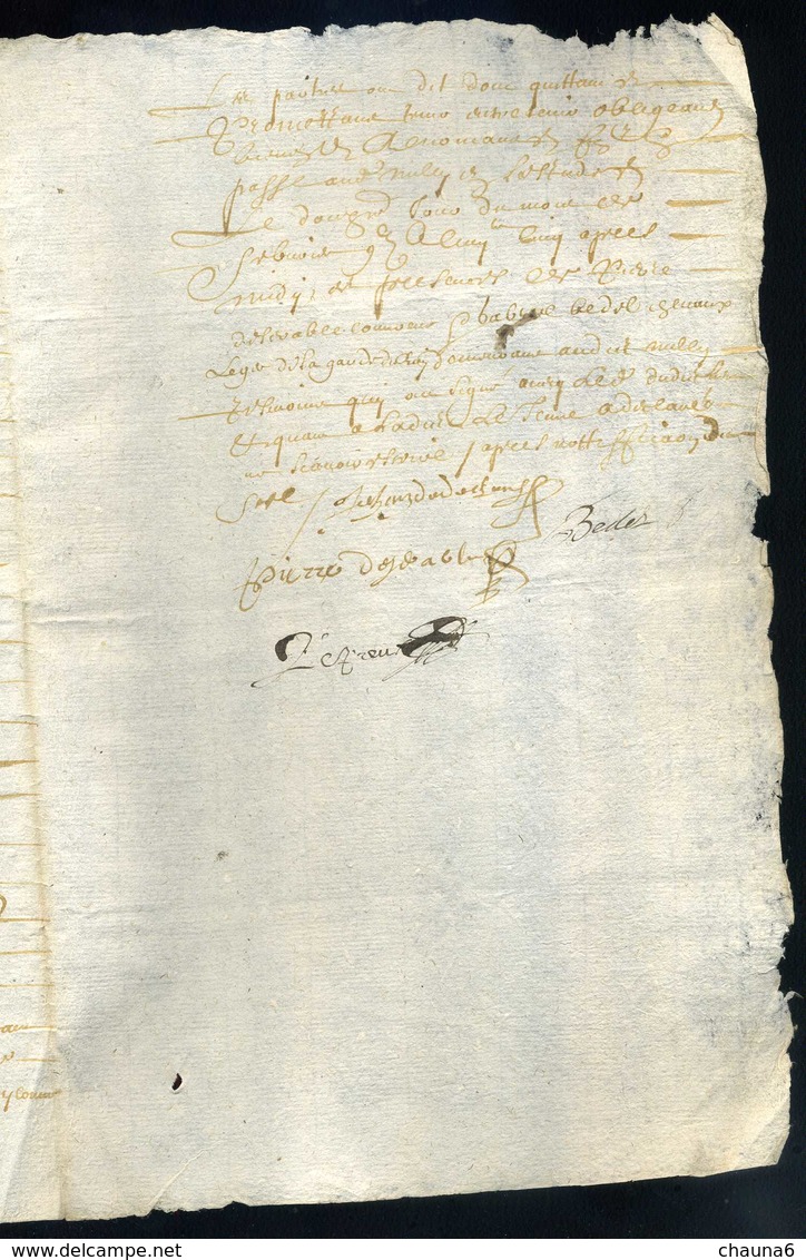 1655 Sous Louis XIV, Manuscrit à Déterminer, 4 Pages, 3 écrites, Papier Filigrané - Manuscrits